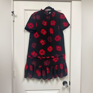 Kate Spade poppy print A line minidress S